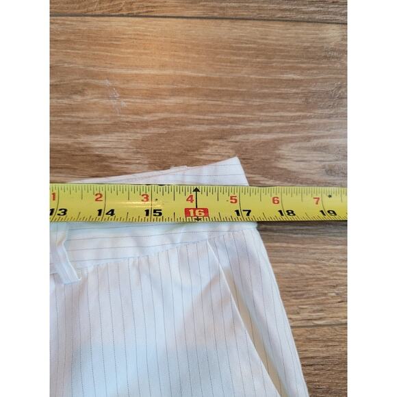 Ralph Lauren Pants Pinstripe Sz 14 Cotton Career White Black - Picture 5 of 13